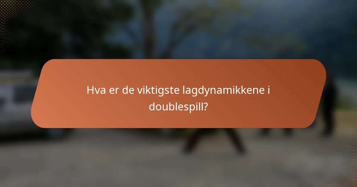 Hva er de viktigste lagdynamikkene i doublespill?